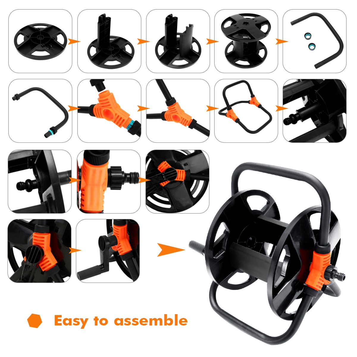 Garden Hoses Reel Garden Pipe Storage Cart Pipe Exclude Winding Tool Rack Portable PP Plastic+Metal+Copper