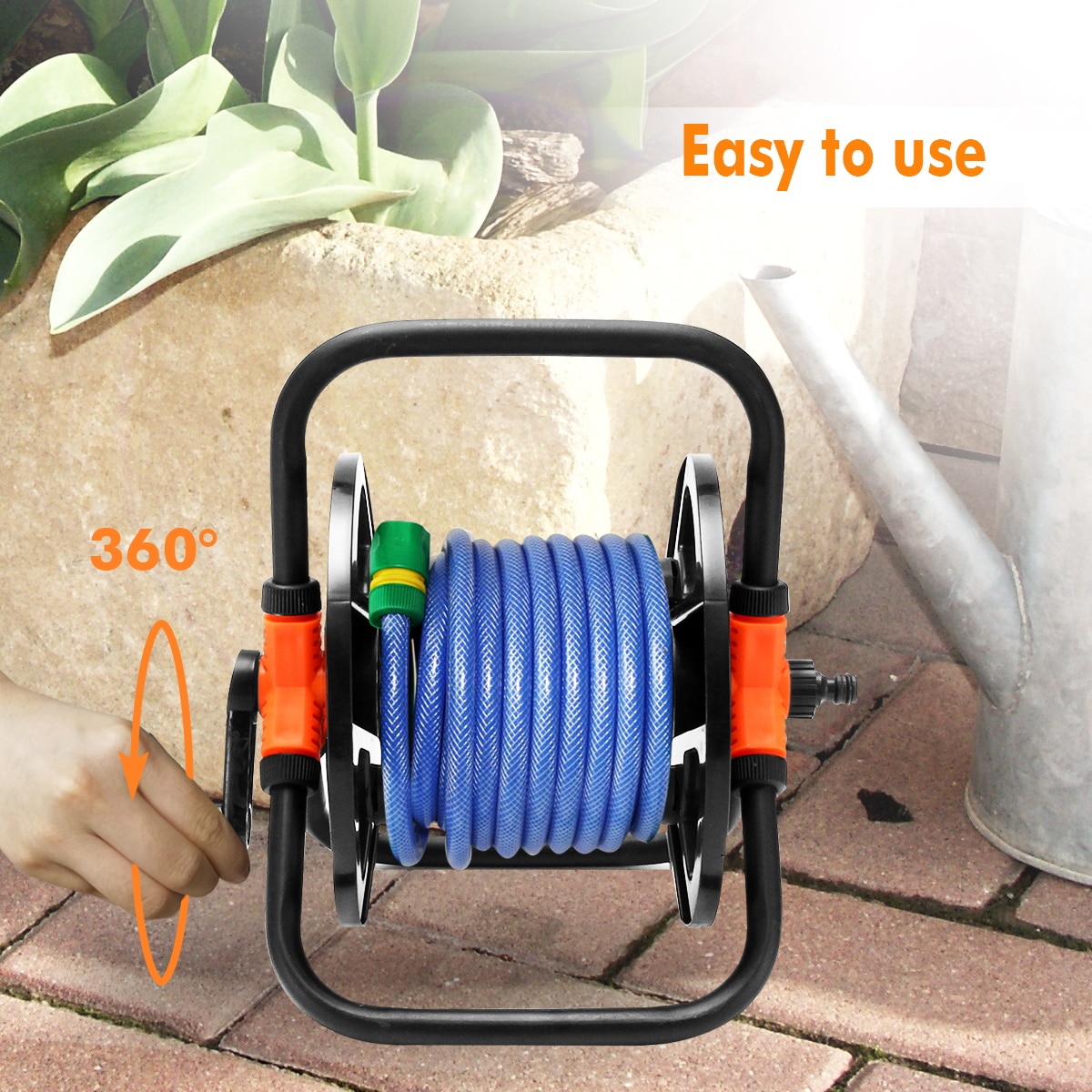 Garden Hoses Reel Garden Pipe Storage Cart Pipe Exclude Winding Tool Rack Portable PP Plastic+Metal+Copper