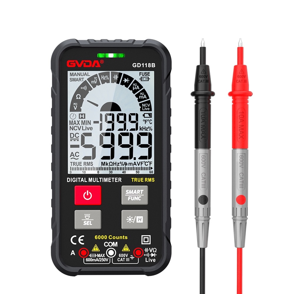 Generation 600V Digital Multimeter Ture RMS AC DC NCV Smart Multimetro Tester Ohm Capacitance Hz Voltage Meter