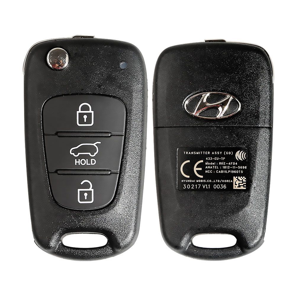 Genuine Hyundai i30 3 Buttons Flip Remote Key 2012+ 433MHZ 4D60 Chip RKE-4F04(GD) 95430 A5100