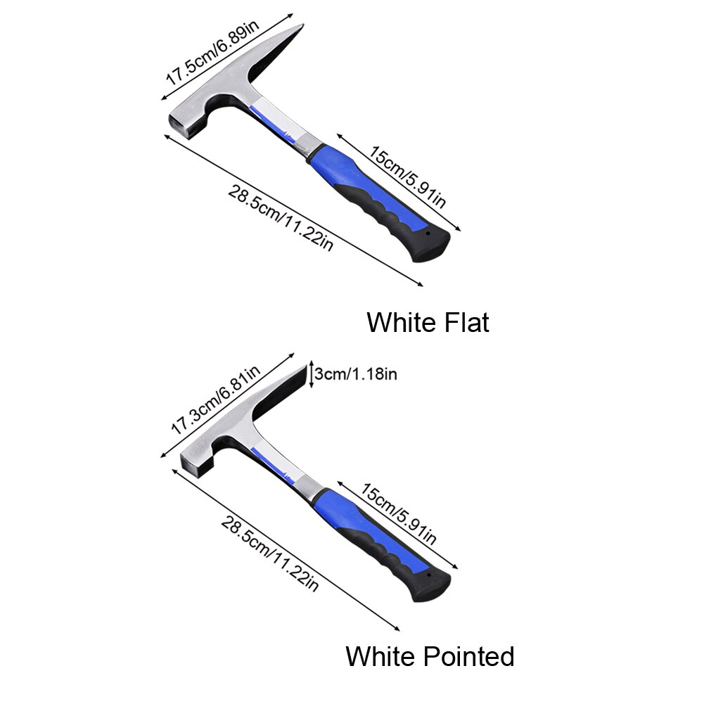 Mining Anti Slip Shock Reduction Grip Flat Pointed Tip Geological Hammer Survey Professional Prospecting High Carbon Steel