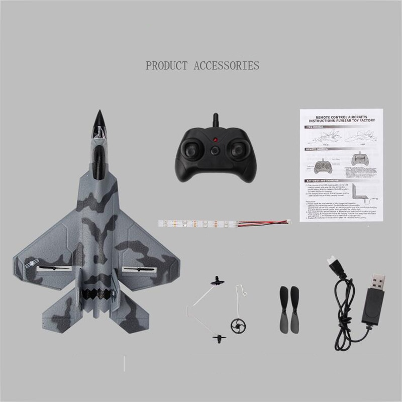 2.4G Glider RC Drone F22 Fixed Wing Airplane Hand Throwing Foam Dron Electric Remote Control Outdoor RC Plane Toys for Boys