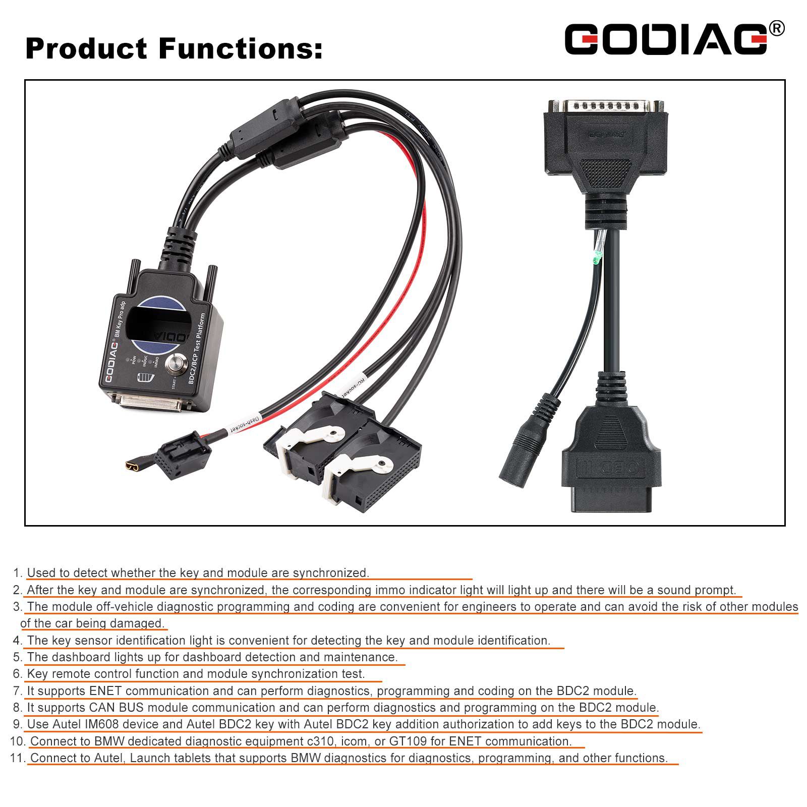 2025 GODIAG BMW BDC2/BCP Programming Test Platform for BDC2 Diagnostics, Programming, Key Synchronization