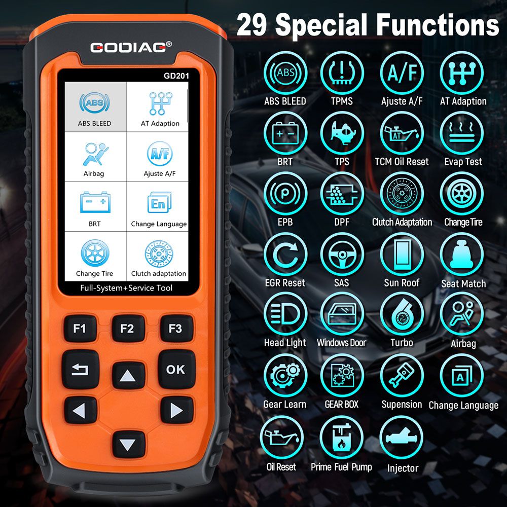 GODIAG GD201 Professional OBDII All-makes Full System Diagnostic Tool with 29 Service Reset Functions  OBD Auto Scan Diagnostic Tool