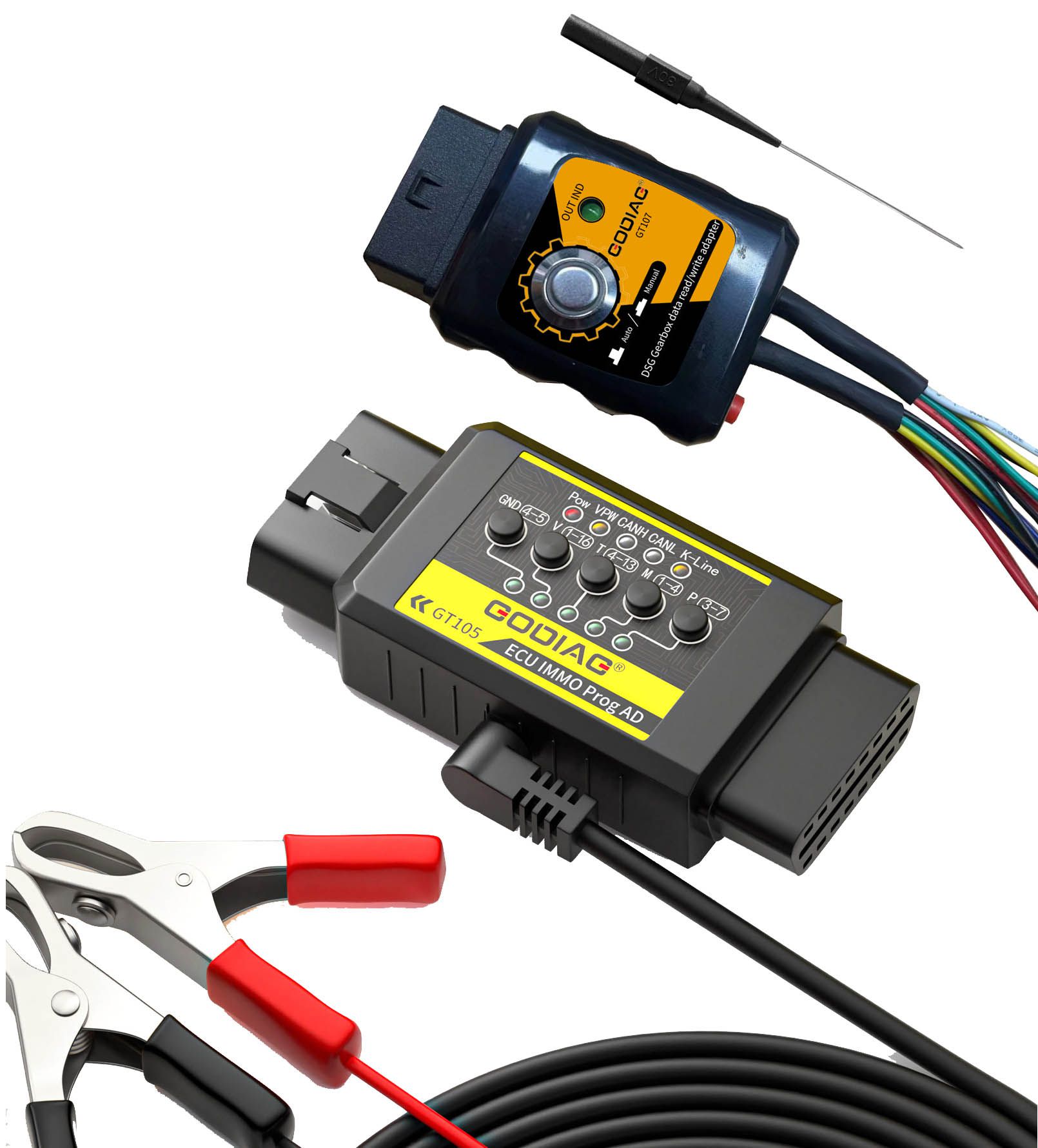GODIAG GT105 ECU IMMO Kit Plus GT107 DSG Gearbox Data Read/Write Adapter for DQ250, DQ200, VL381, VL300, DQ500, DL501