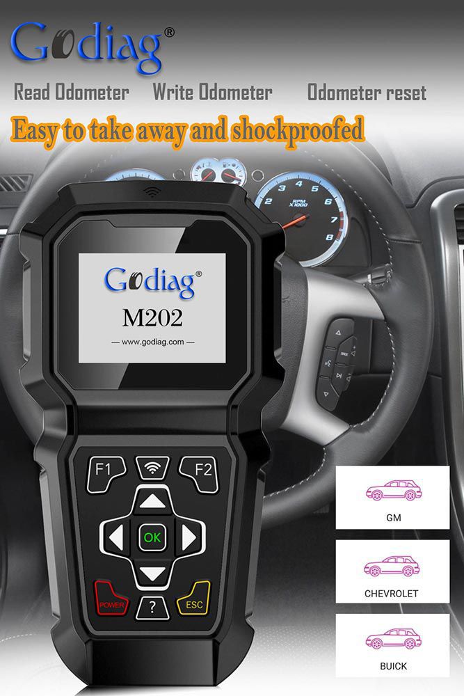 Godiag M202 GM/Chevrolet/Buick Hand-held OBDII Odometer Adjustment Professional Tool