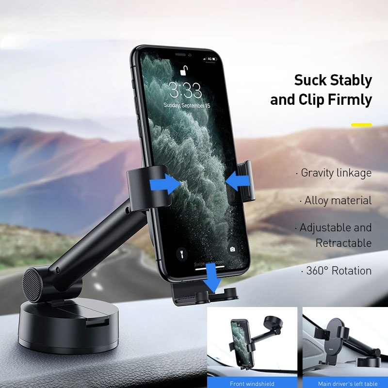 Gravity Car Phone Holder For iPhone 12 11 X Max Xiaomi Samsung Huawei Suction Cup Cell Mobile Phone Support Stand Holder