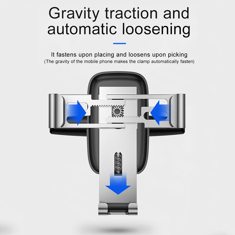 Gravity Matel Car Phone Holder Air Vent Mobile Phone Support Clip Mount in Car for iPhone Samsung Redmi Phone Car Holder