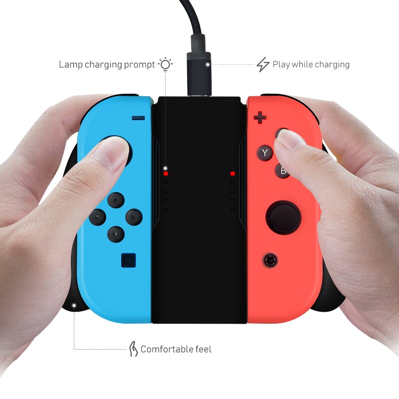 Grip Handle Charging Dock Station for Nintendo Switch OLED Joy-Con Handle Controller Charger Stand for Nintendo Switch