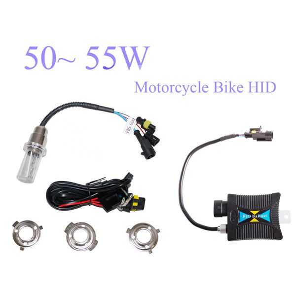 H1 H4 H6 H7 6000K 35W Motorcycle Bike HID Hi/Low Beam Bi-xenon Kit+Slim Ballast