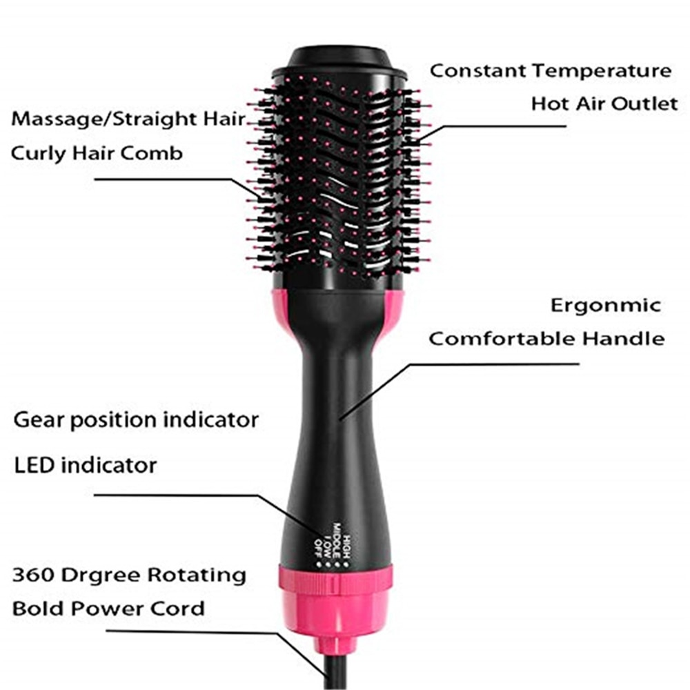 Hair Dryer Brush Blow Dryer Hair Styler Hot Air Comb One Step Hair Dryer and Volumizer 3 in 1 Blower Brush Hairdryer Hairbrush