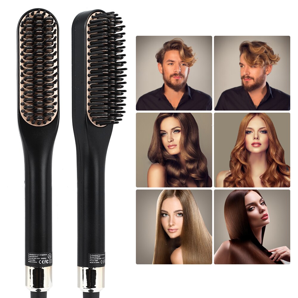 Hair Straightener Curling Beard Comb Straight Hair Comb Brush Hair Beard Curly Tool Bear Brush Beauty Health Styling For Men
