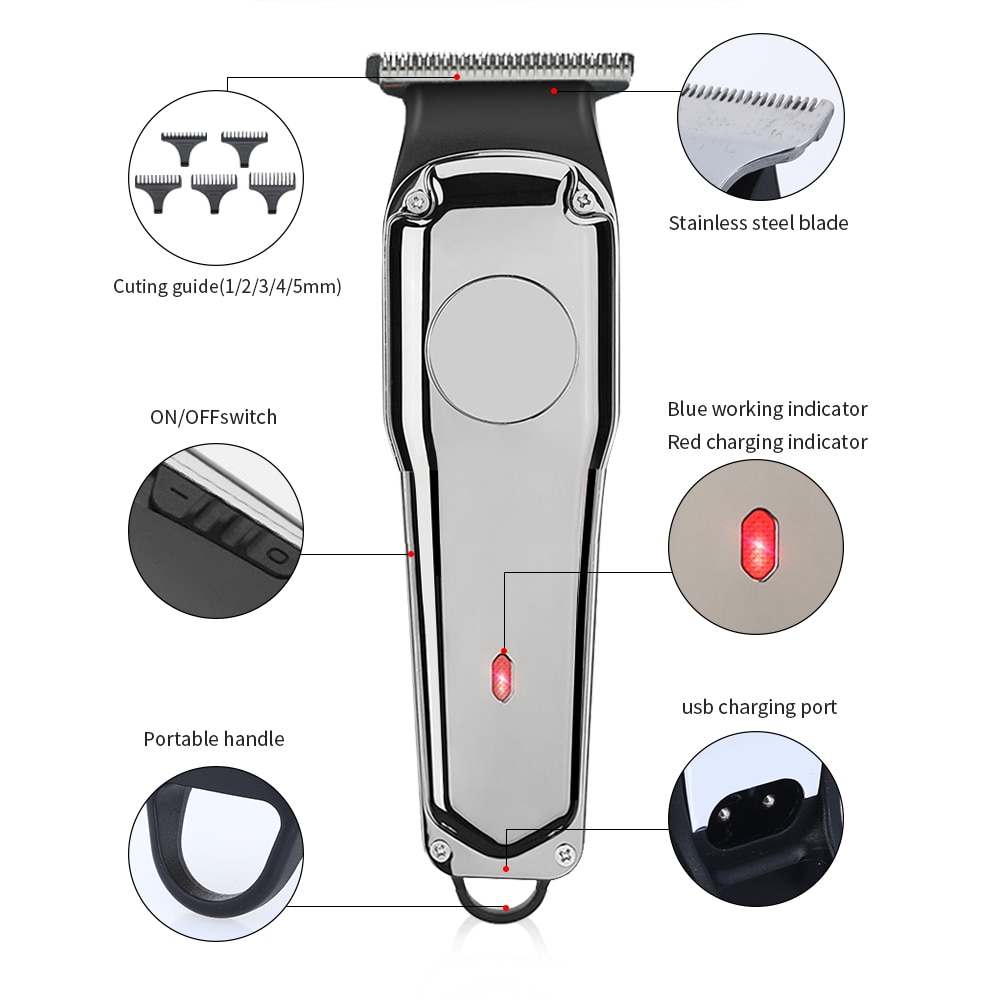 Hair Trimmer For Men Professional Electric Hair Clippers Beard Trimmer Barber Shop Hair Cutting Machine Rechargeable Men Shaver