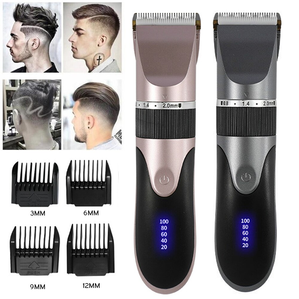 Hair Trimmer Hair Clipper Professional LCD Display Men's Cordless Electric Haircut Razor Hair Cutting Machine USB Charging