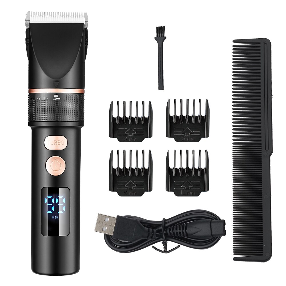 Hair Trimmer Hair Clipper Professional LCD Display Men's Cordless Electric Haircut Razor Hair Cutting Machine USB Charging