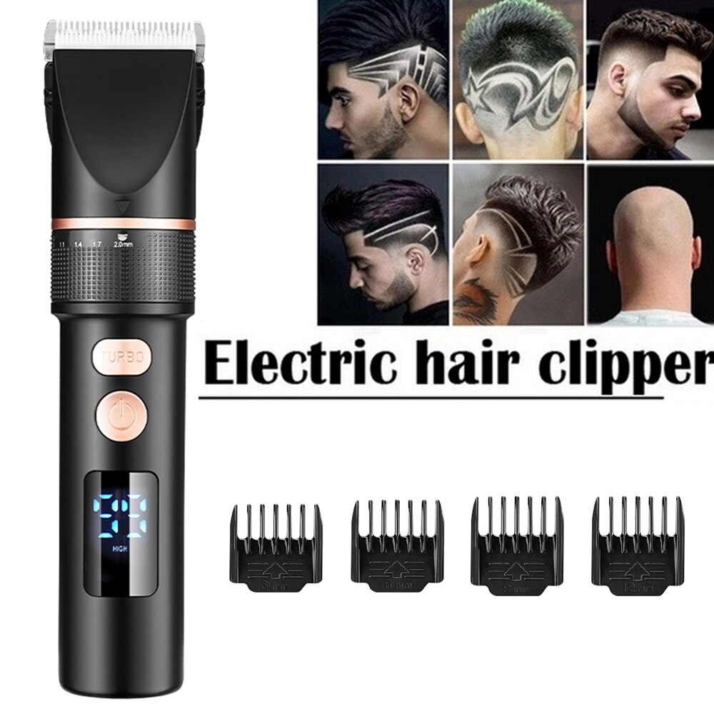 Hair Trimmer Hair Clipper Professional LCD Display Men's Cordless Electric Haircut Razor Hair Cutting Machine USB Charging
