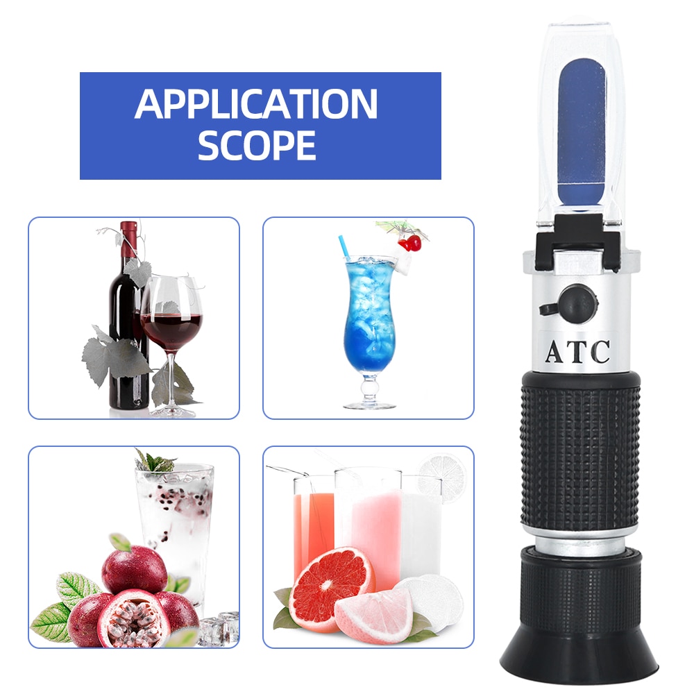 Handheld 0-80% Brix Refractometer Brix Meter ATC Concentration High Sugar Test Tool Fruit sweetness meter