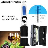 Handheld alcohol refractometer sugar Brix 0-40% alcohol 0-25% alcoholometer sugar meter refratometro with retail box 40 %off