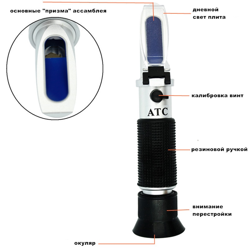 Handheld Brix Refractometer 0~32% Optical Sugar Food Beverages ATC Content Meter Tool Test