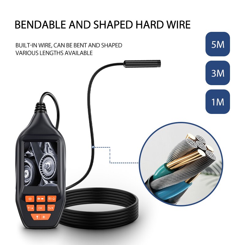 3.9mm /5.5mm Handheld Endoscope Industrial Inspection Camera With 3 "IPS LCD 3X Zoom IP67 Waterproof Borescope With flashlight