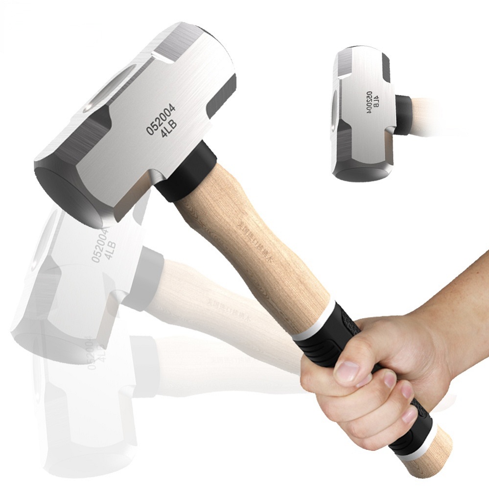 Heavy Hammer 2LB/3LB/4LB Professional Carbon Steel Hammer Pure steel octagonal hammer Wall smashing Multifunctional tool
