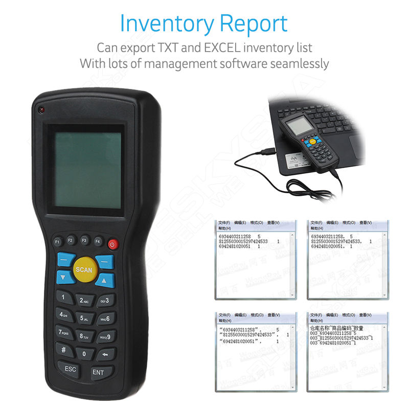 T5 Elite Vision Wireless 433MHz 1D Barcode Scanner Data Collector Inventory Management  EAN13 1D With Search Engine