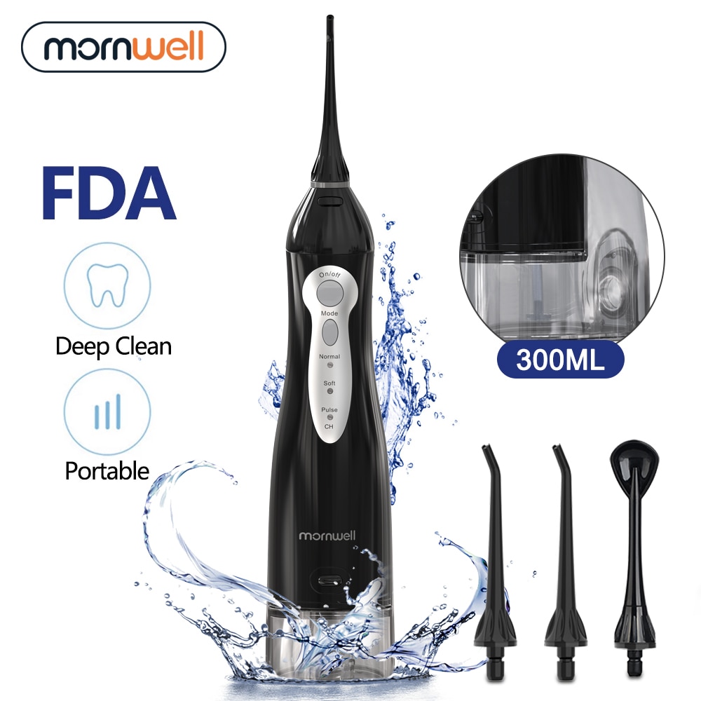 HF-5 Oral Irrigator Portable Water Dental Flosser USB Rechargeable Water Jet Floss Tooth Pick 4 Jet Tip 300ml 3 Models