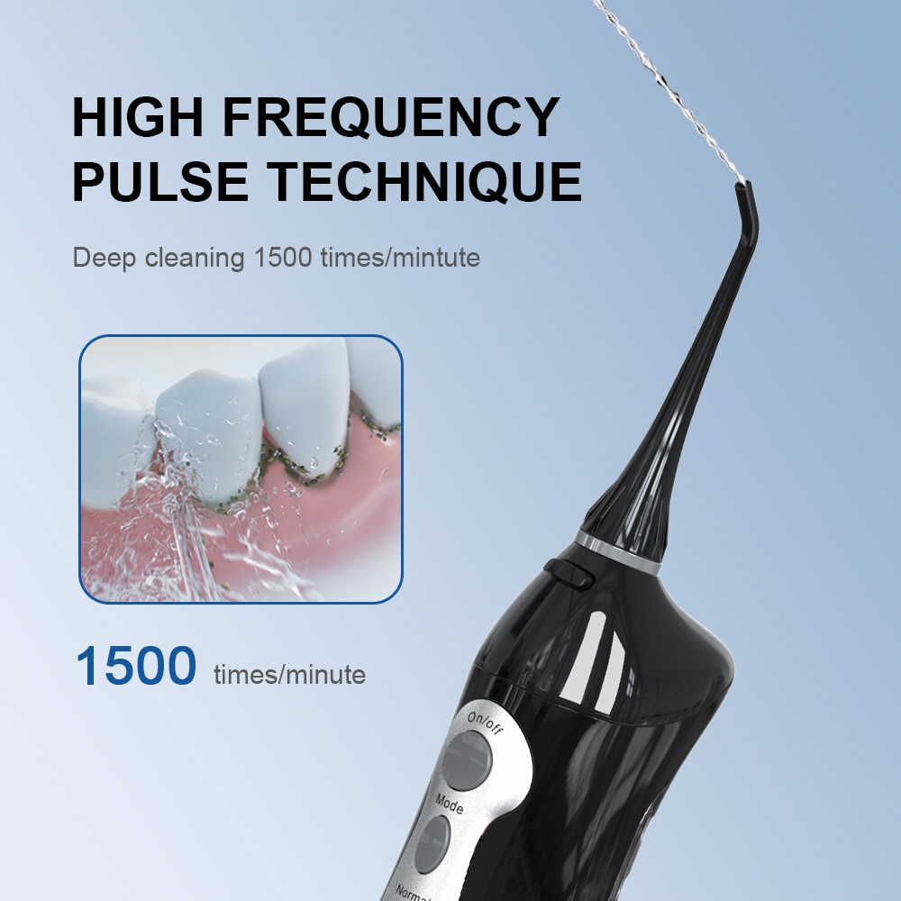 HF-5 Oral Irrigator Portable Water Dental Flosser USB Rechargeable Water Jet Floss Tooth Pick 4 Jet Tip 300ml 3 Models