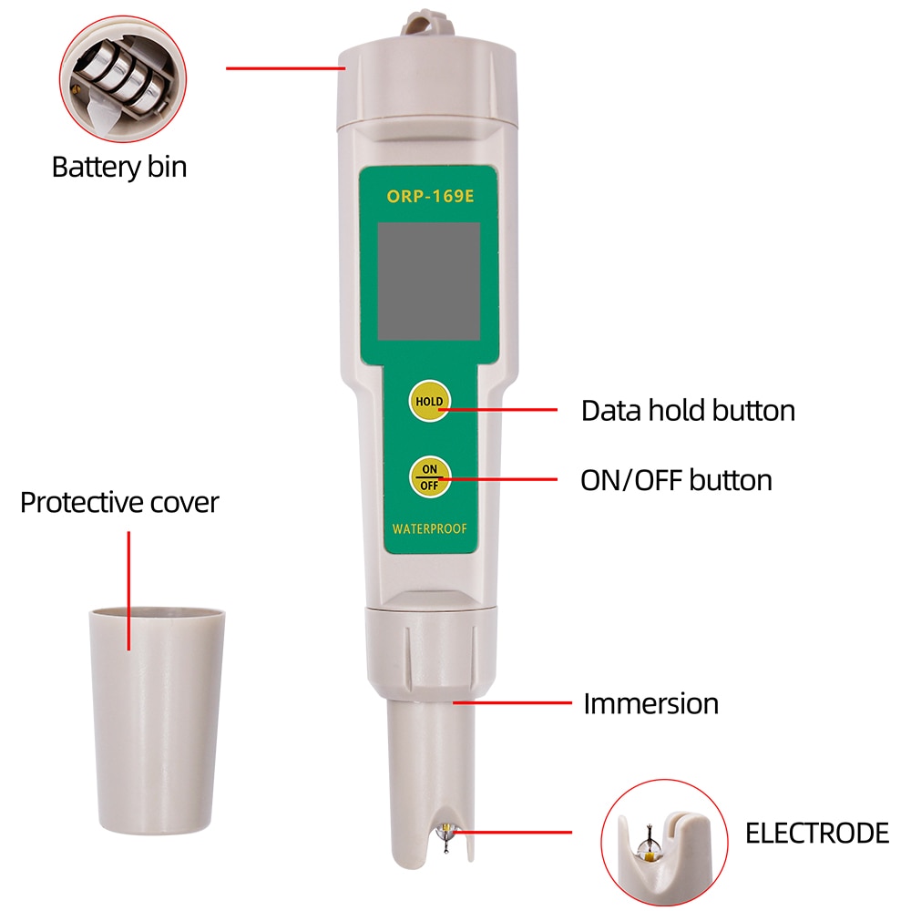 ORP-169E Waterproof ORP/Redox Meter High Quality ORP meter Water Quality tester for Hydrogen Generator