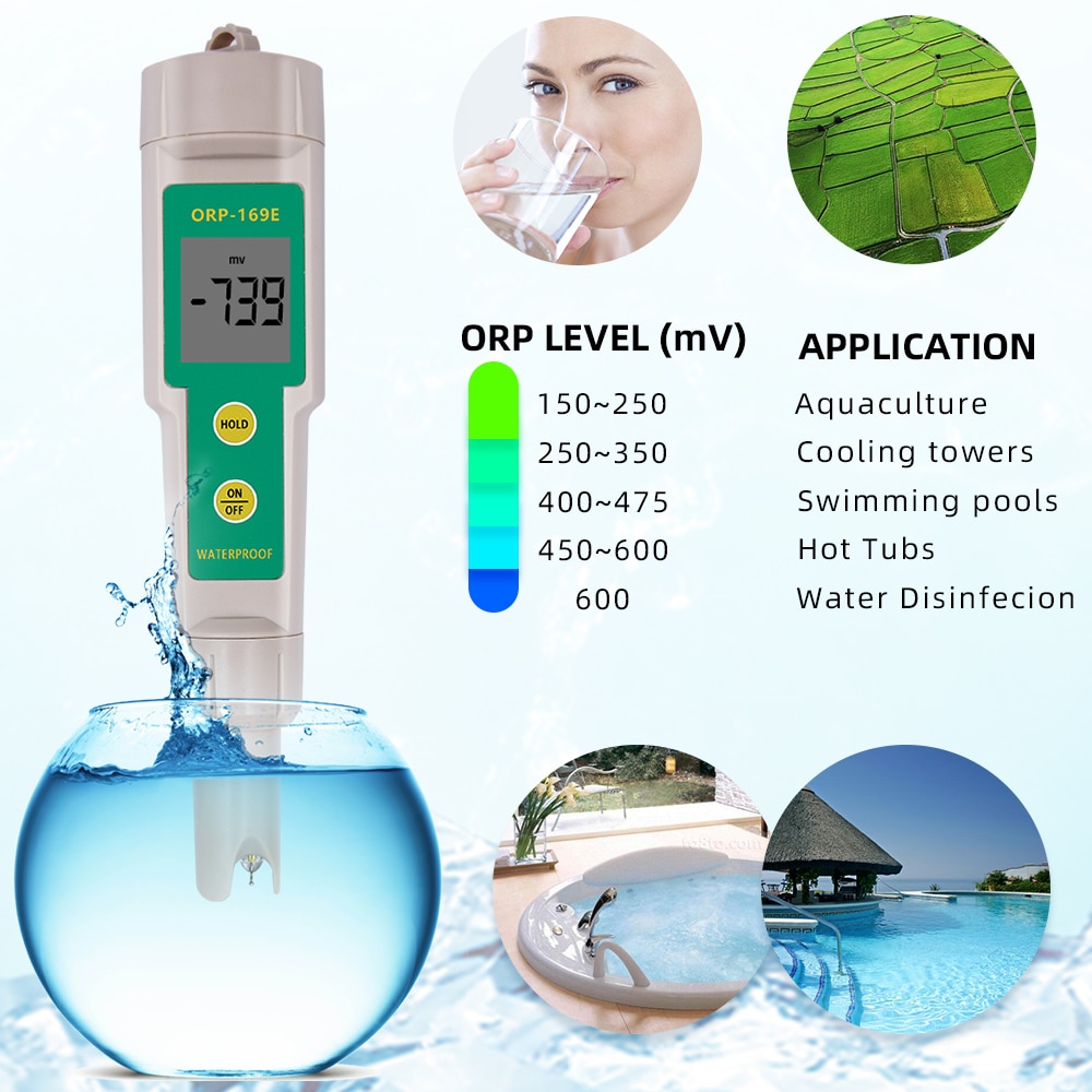 ORP-169E Waterproof ORP/Redox Meter High Quality ORP meter Water Quality tester for Hydrogen Generator