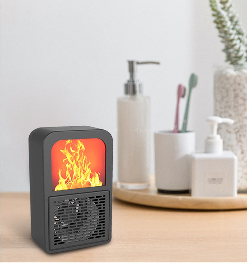 New Creative Fireplace 3D Flame Heater Home Mini Heater Desktop Office Electricity Saving Heater Small Air Heater