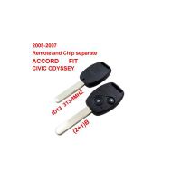 2005-2007 Remote Key 2+1 Button and Chip Separate ID:13 (313.8MHZ) for Honda Fit ACCORD FIT CIVIC ODYSSEY 10pcs/lot