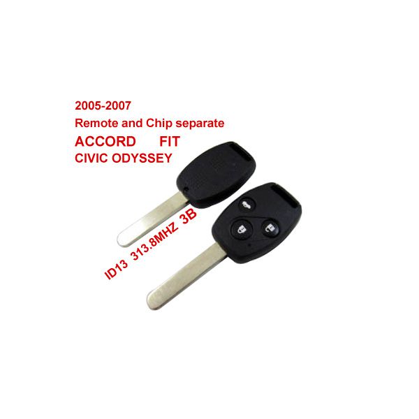 Remote Key 3 Button and Chip Separate ID:13 (313.8MHZ) For 2005-2007 Honda Fit ACCORD FIT CIVIC ODYSSEY 10pcs/lot