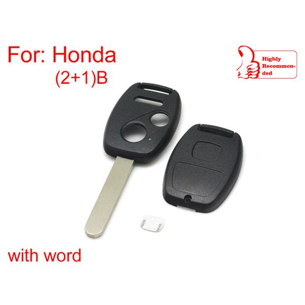 5pcs/lot Remote key shell 2+1 button (with paper sticker) for Honda
