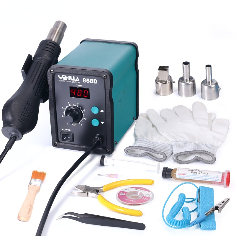 YIHUA 858D Hot Air Gun Soldering Station 700W BGA Rework Station 110V/220V Heat Gun LED Digital Display Welding Station