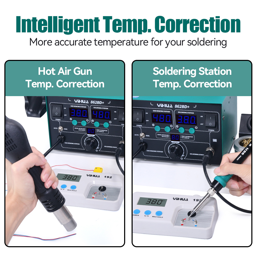 High Power YIHUA 862BD+ Hot Air Gun Soldering Station With Imported Heater Used For Phone Repair And Solder