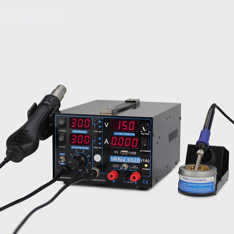 High Power YIHUA 853D 1A USB Soldering Station With Power Supply Soldering Station Hot Air For Welding