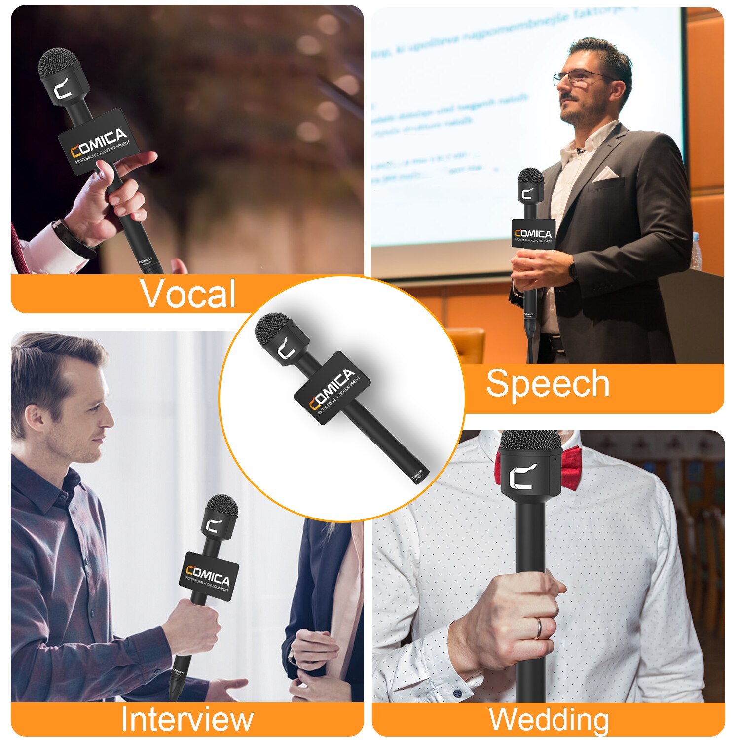 HRM-C Dynamic Handheld Microphone for DSLR Cameras/Camcorders,Reporter Mic for Professional Interview