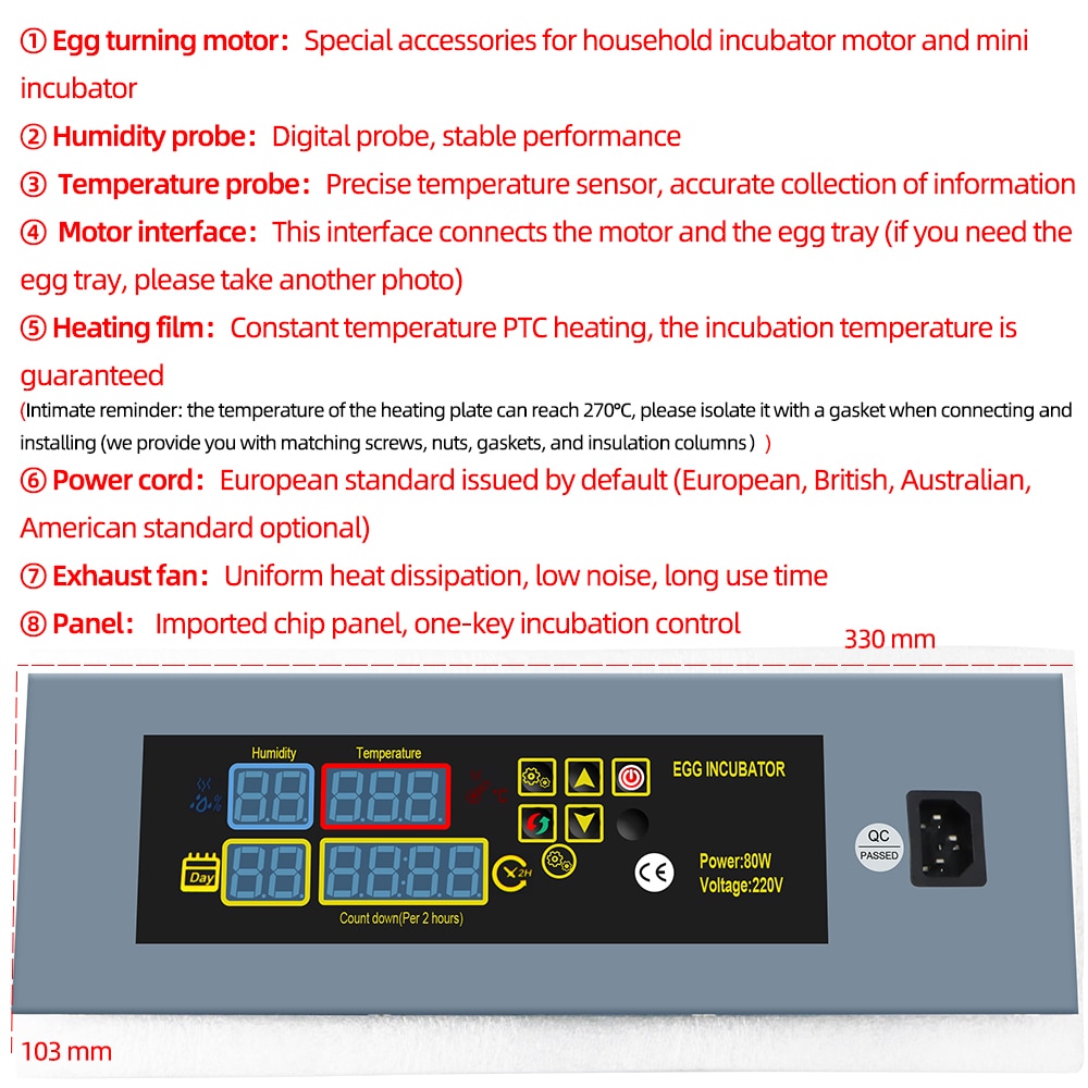HTMC-5 Automatic Eggs Incubator DIY Constant Temperature Eggs Incubation Box Accessories Egg Incubator Controller Accessories