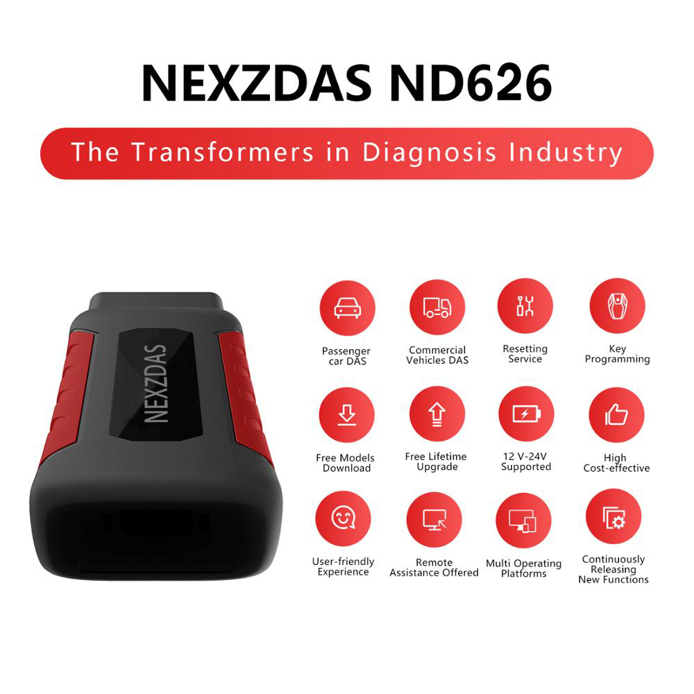 Humzor ND626 Professional OBD2 Automotive Code Reader Car Diagnosis OBD2 Scanner Heavy Duty Truck Diagnostic Tool