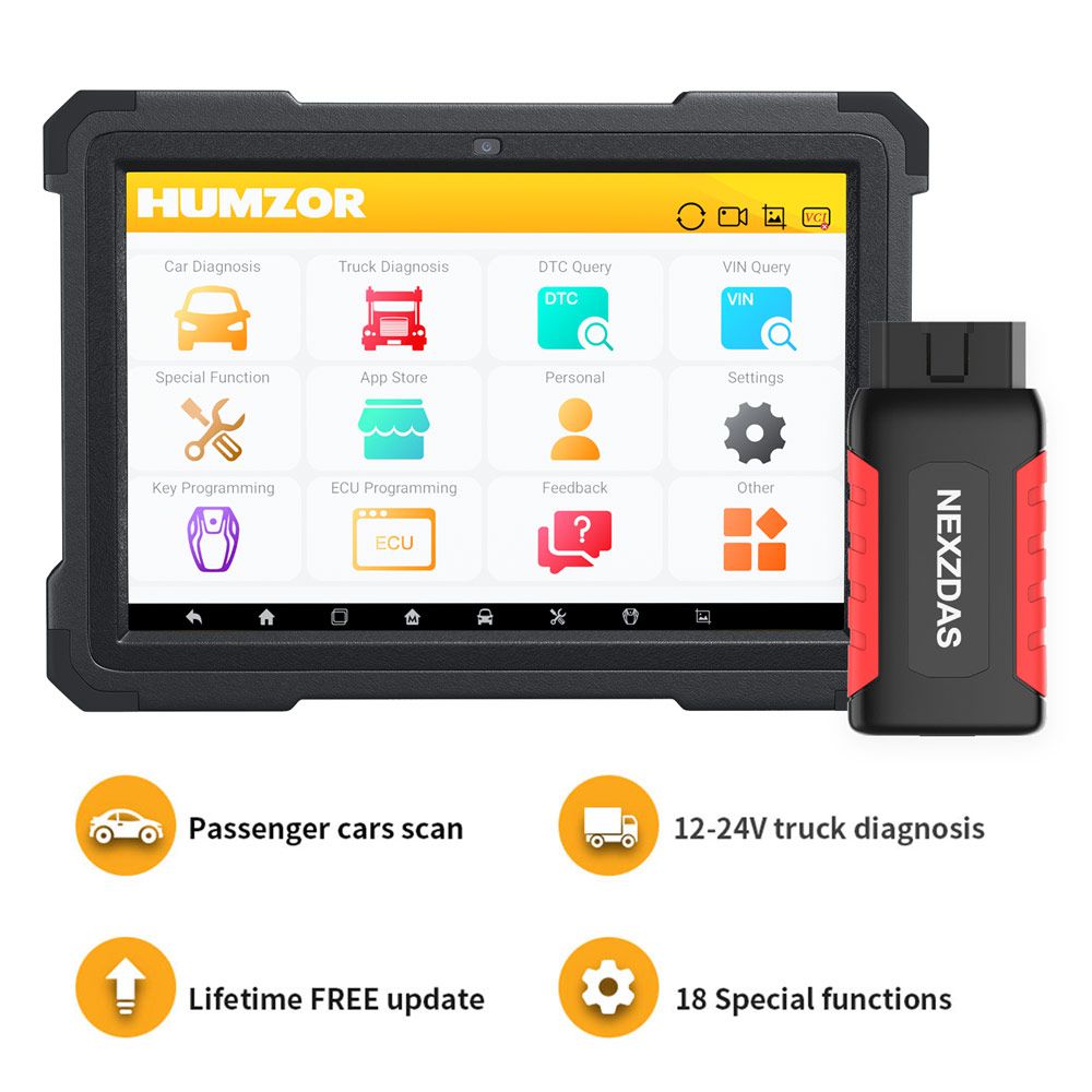 Humzor NexzDAS ND606 Plus Gasoline and Diesel Integrated  Auto Diagnosis Tool OBD2 Scanner For Both Cars And Heavy Duty Trucks 3 Years Free Update