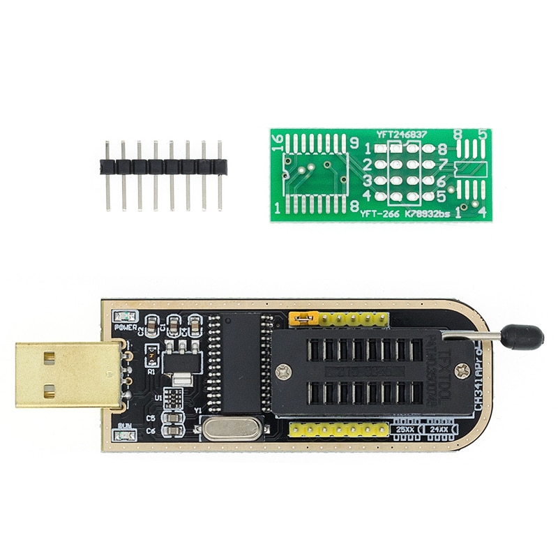 I21 CH341A 24 25 Series EEPROM Flash BIOS USB Programmer Module + SOIC8 SOP8 Test Clip For EEPROM 93CXX / 25CXX / 24CXX DIY KIT
