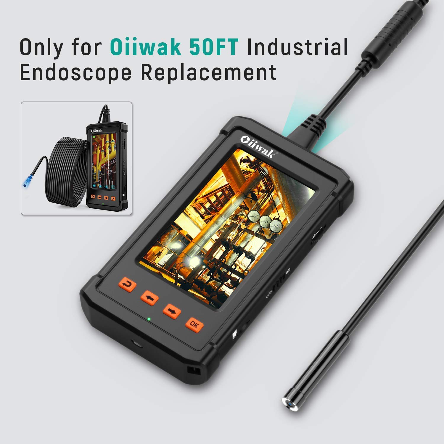 8.5mm  Industrial Endoscope Replacement Cable 15m for 4.3inch IPS screen 15m(50ft) industrial endoscope