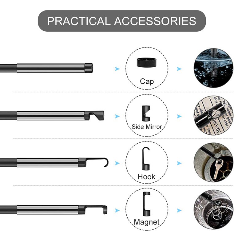 5.5mm Single & Dual Industrial Endoscope IP67 Waterproof 4.3 Inch LCD HD Snake Camera with 6 LED For Car Pipe Drain Inspection