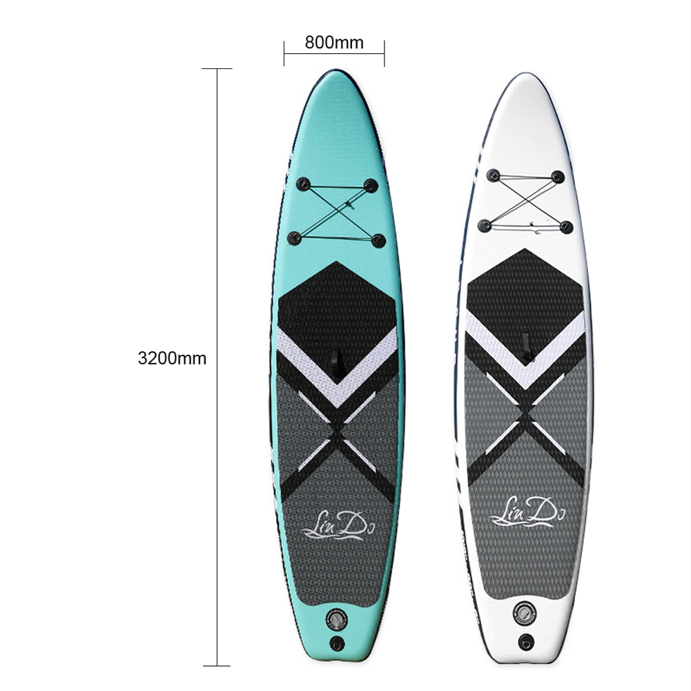 LinDo Inflatable Stand Up Paddle Board SUP Board Surfboard Water Sport Surf Set with Paddle Board Tail Fin Foot Rope Inflator