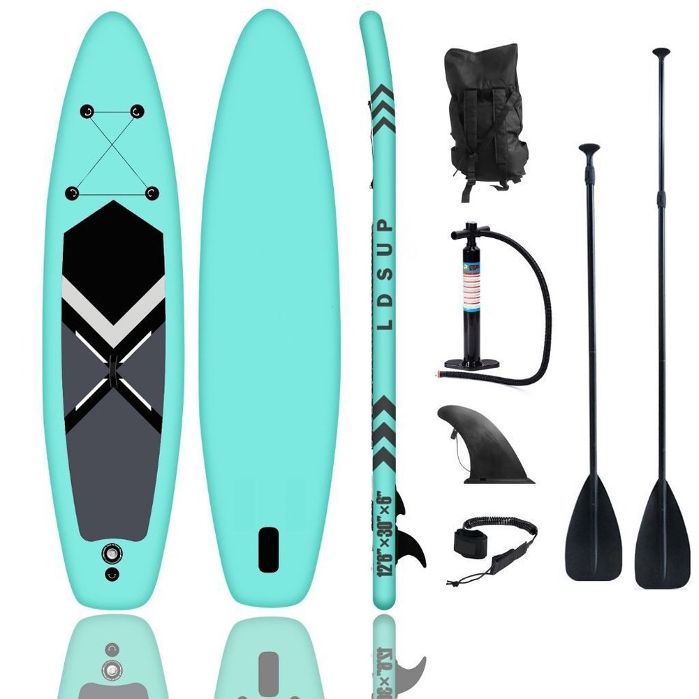 LinDo Inflatable Stand Up Paddle Board SUP Board Surfboard Water Sport Surf Set with Paddle Board Tail Fin Foot Rope Inflator