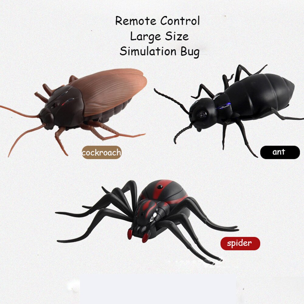 Infrared Remote Control Cockroach Simulation Animal Creepy Spider Bug Prank Fun RC Kids Toy Gift