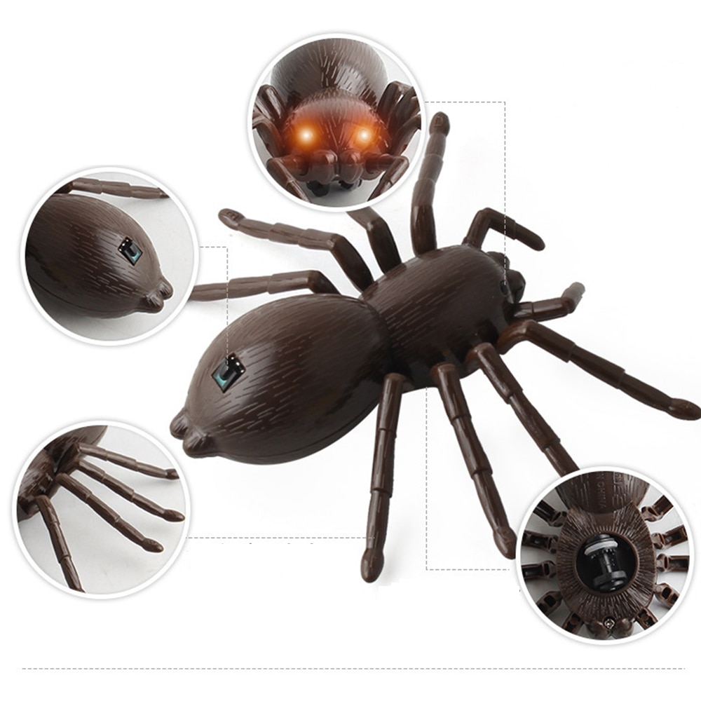 Infrared Remote Control Cockroach Simulation Animal Creepy Spider Bug Prank Fun RC Kids Toy Gift