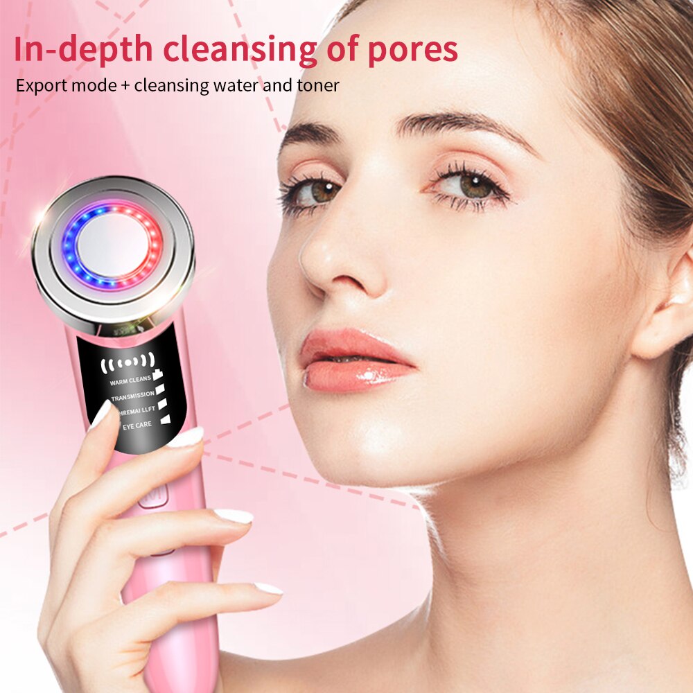 IPL Warm Vibration Massage Beauty Device Deep Cleansing Facial Skin Care Blackhead Remover Acne Portable Mini USB Moisturizer