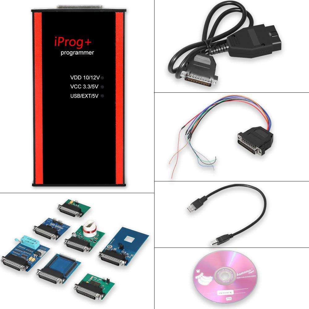 V84 Iprog+ Pro Programmer Support IMMO + Mileage Correction + Airbag Reset